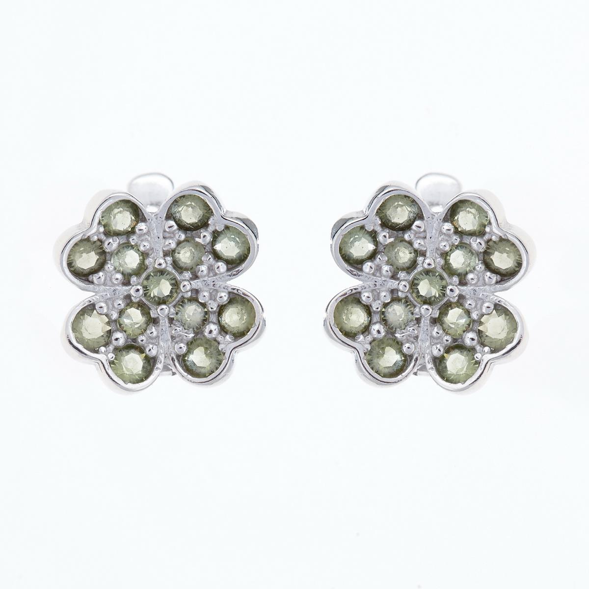 Silver earrings with moldavites 2011-1
