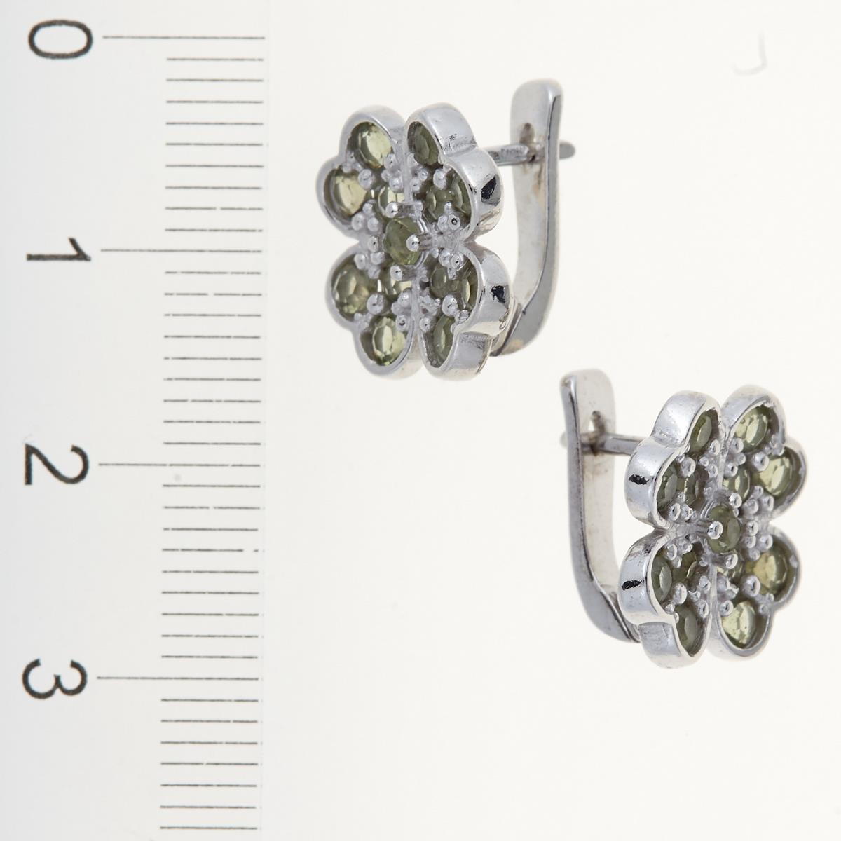 Silver earrings with moldavites 2011-1
