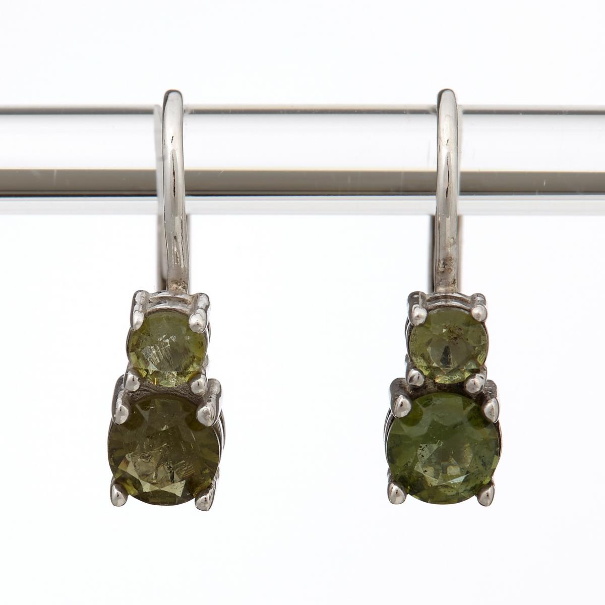 Silver earrings with moldavites 2018-4