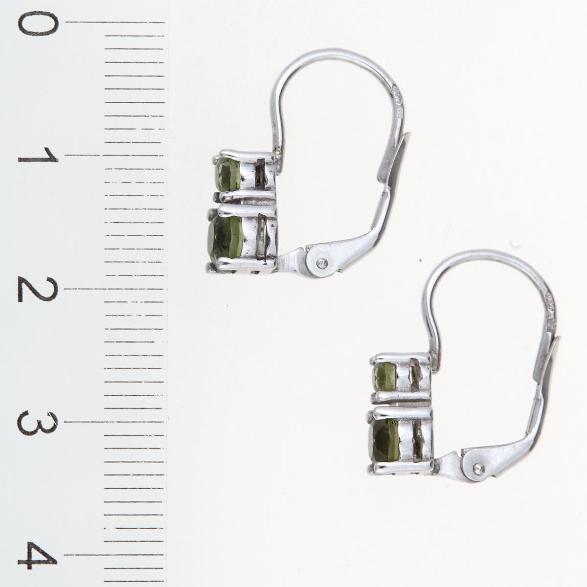 Silver earrings with moldavites 2018-4