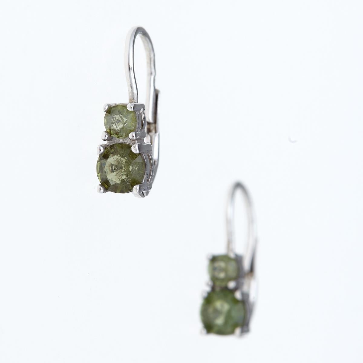 Silver earrings with moldavites 2018-4