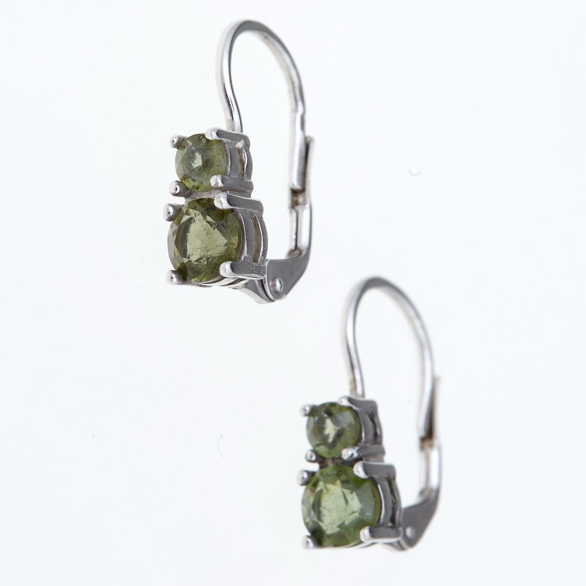 Silver earrings with moldavites 2018-4
