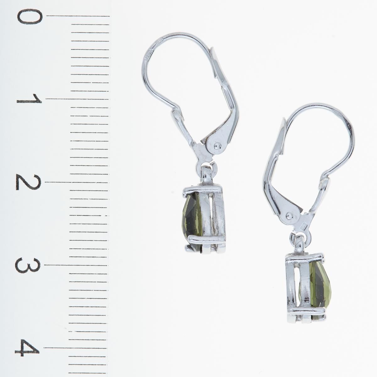 Silver earrings with moldavites 2019-4