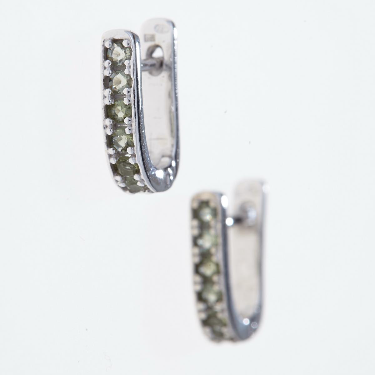 Silver earrings with moldavites 2066-1