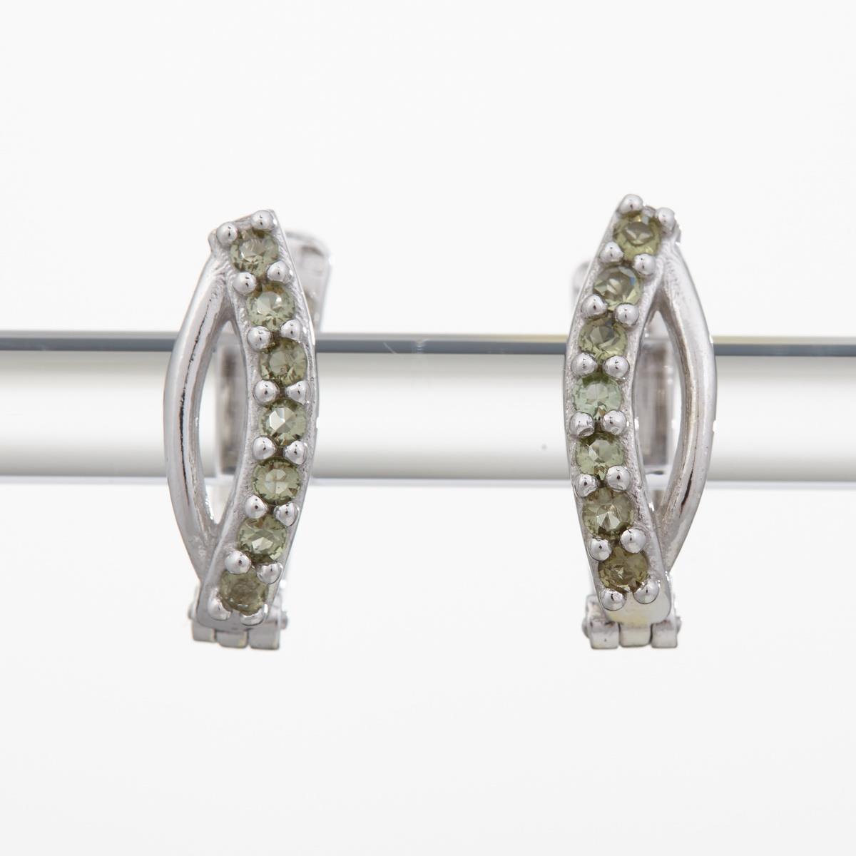 Silver earrings with moldavites 2069-1