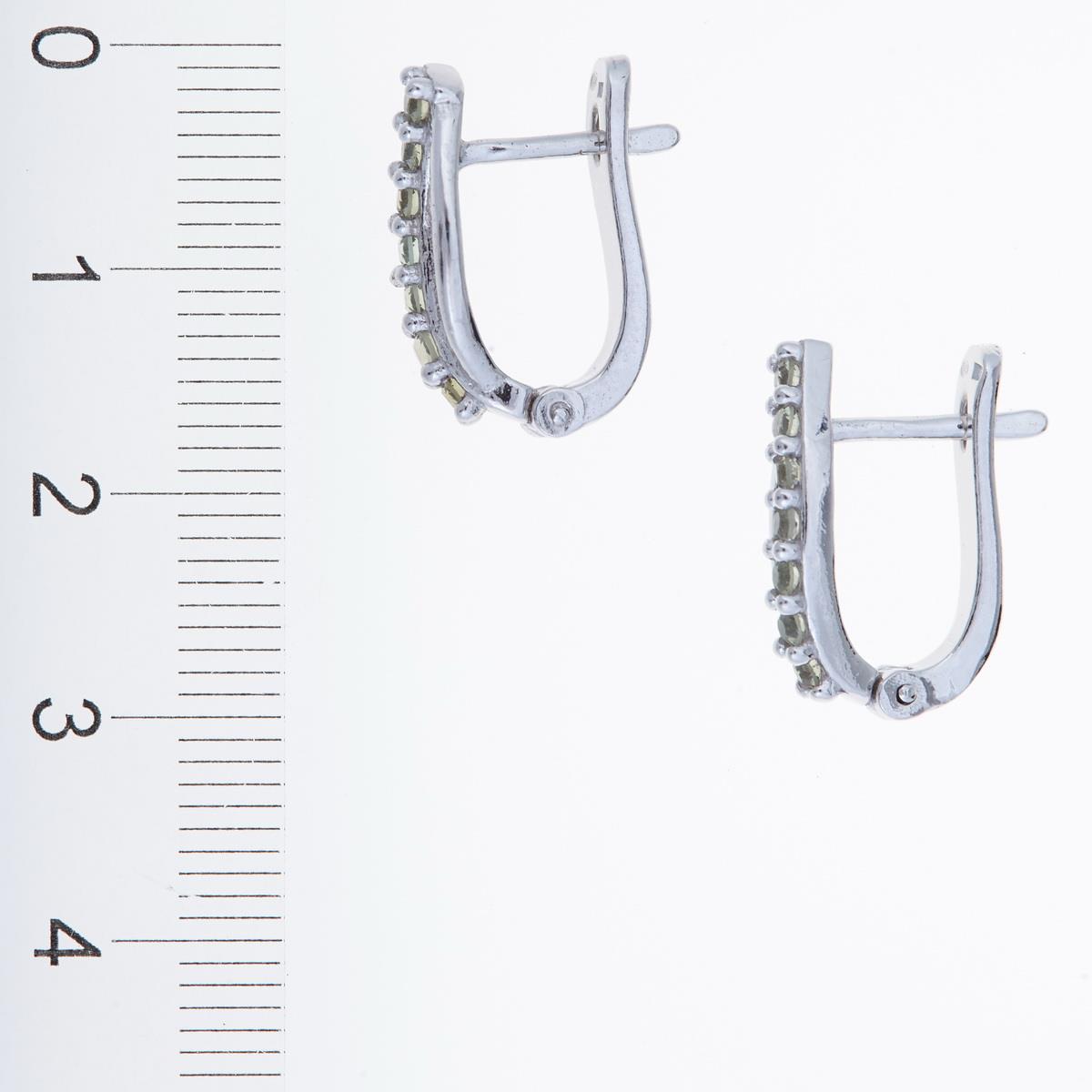 Silver earrings with moldavites 2069-1