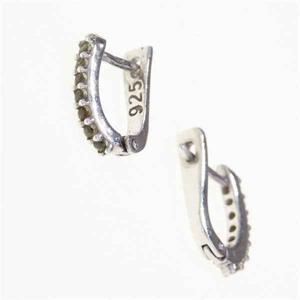 Orecchini in argento con codice moldavite 2079-1