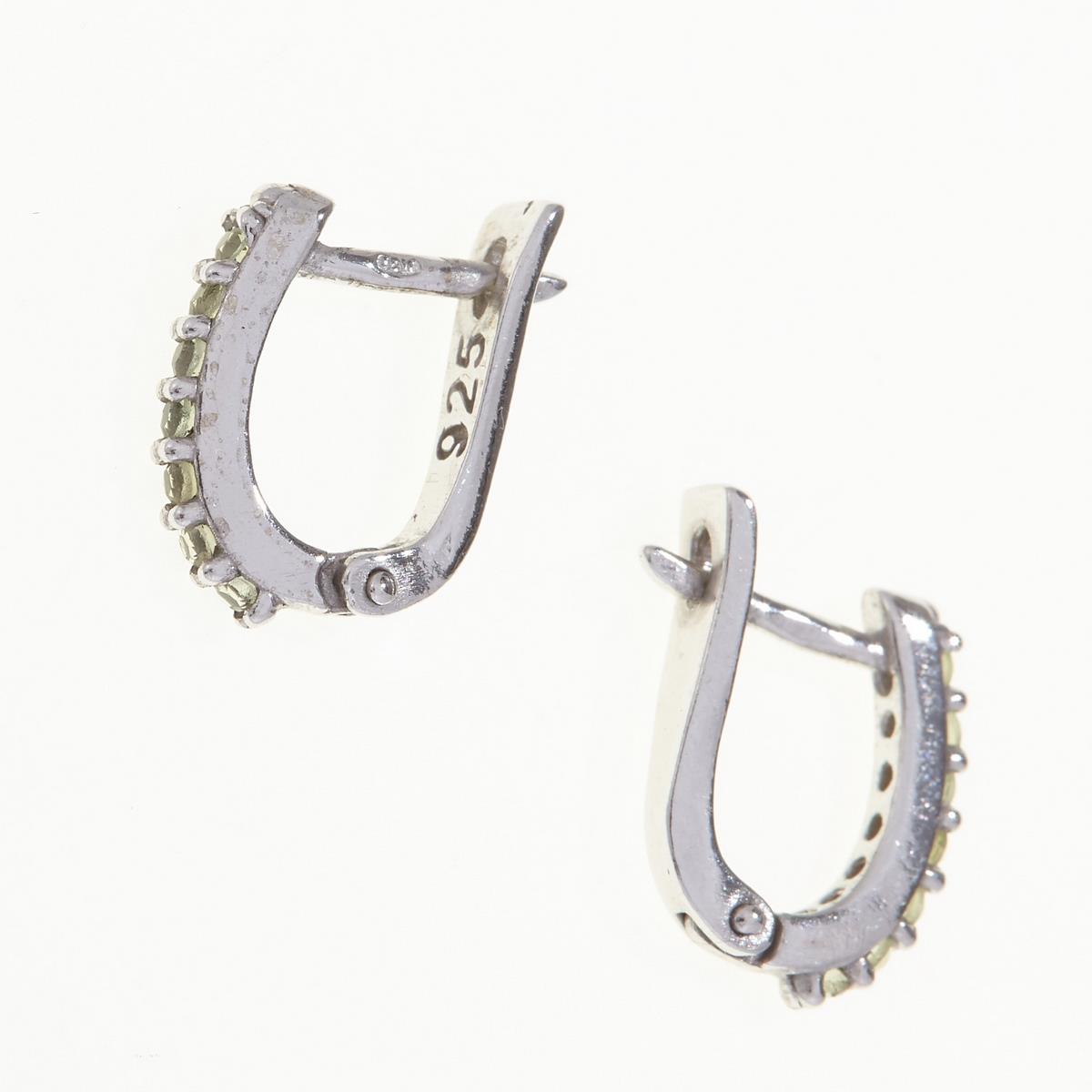 Silver earrings with moldavite 2079-1