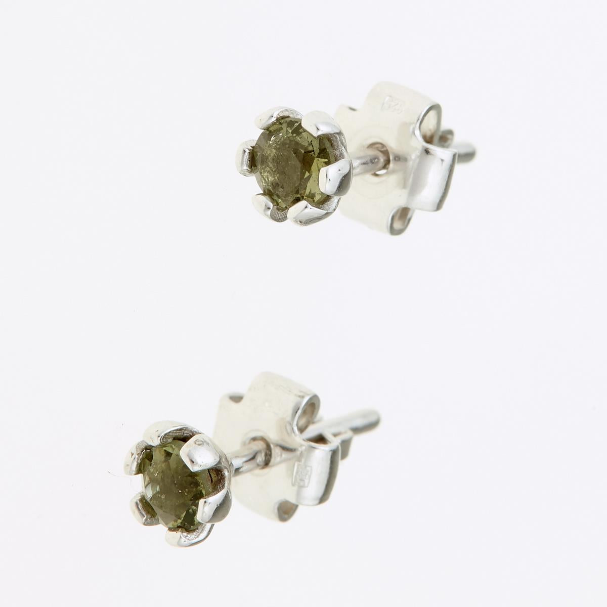 Silver earrings with moldavites 2080-2