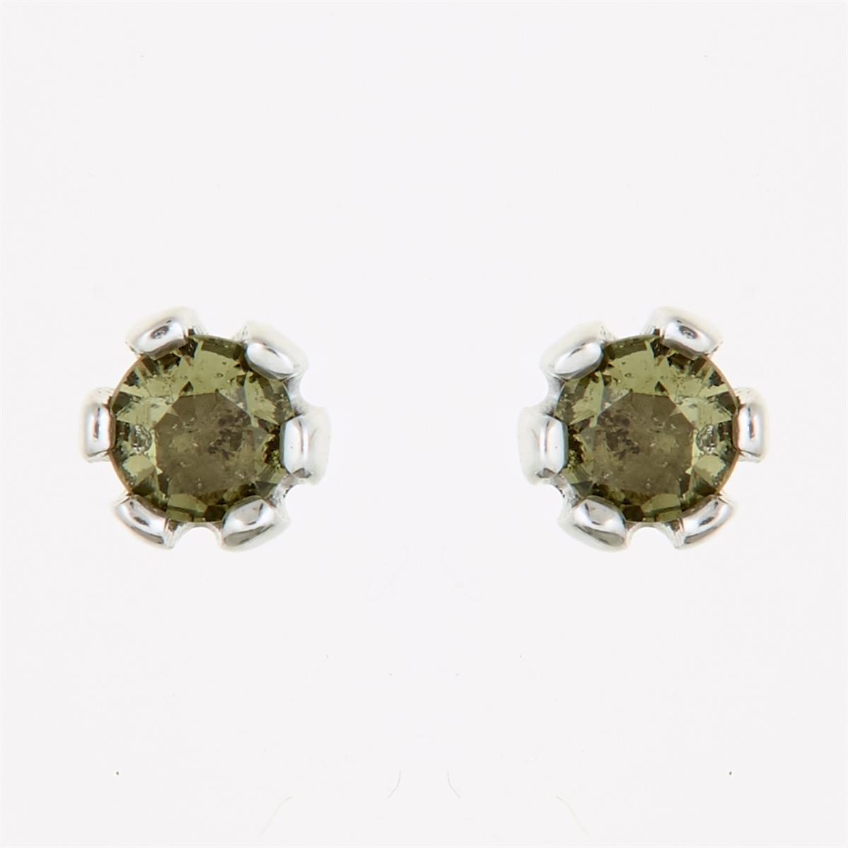 Silver earrings with moldavites 2080-2