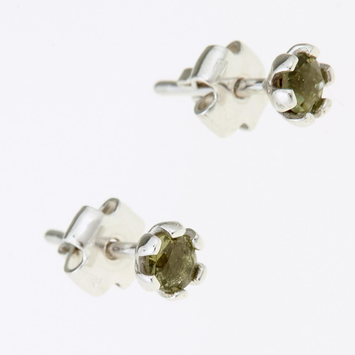 Silver earrings with moldavites 2080-2