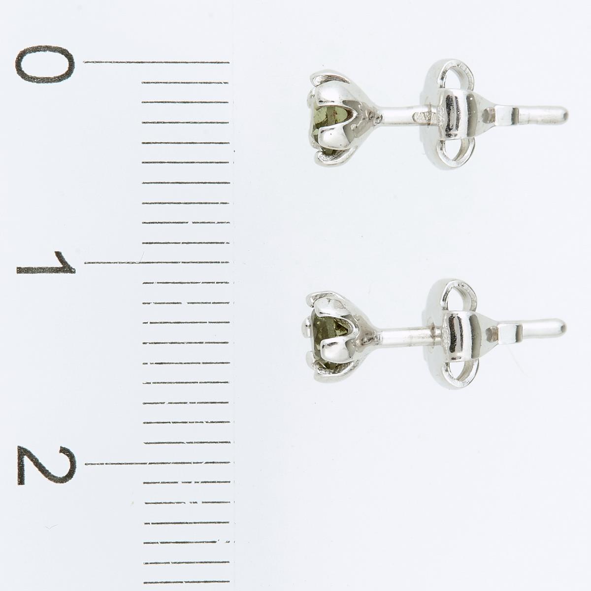 Silver earrings with moldavites 2080-2