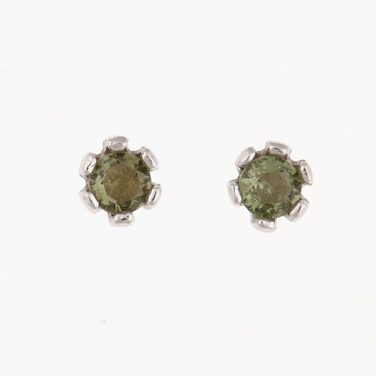Silver earrings with moldavites 2080-3