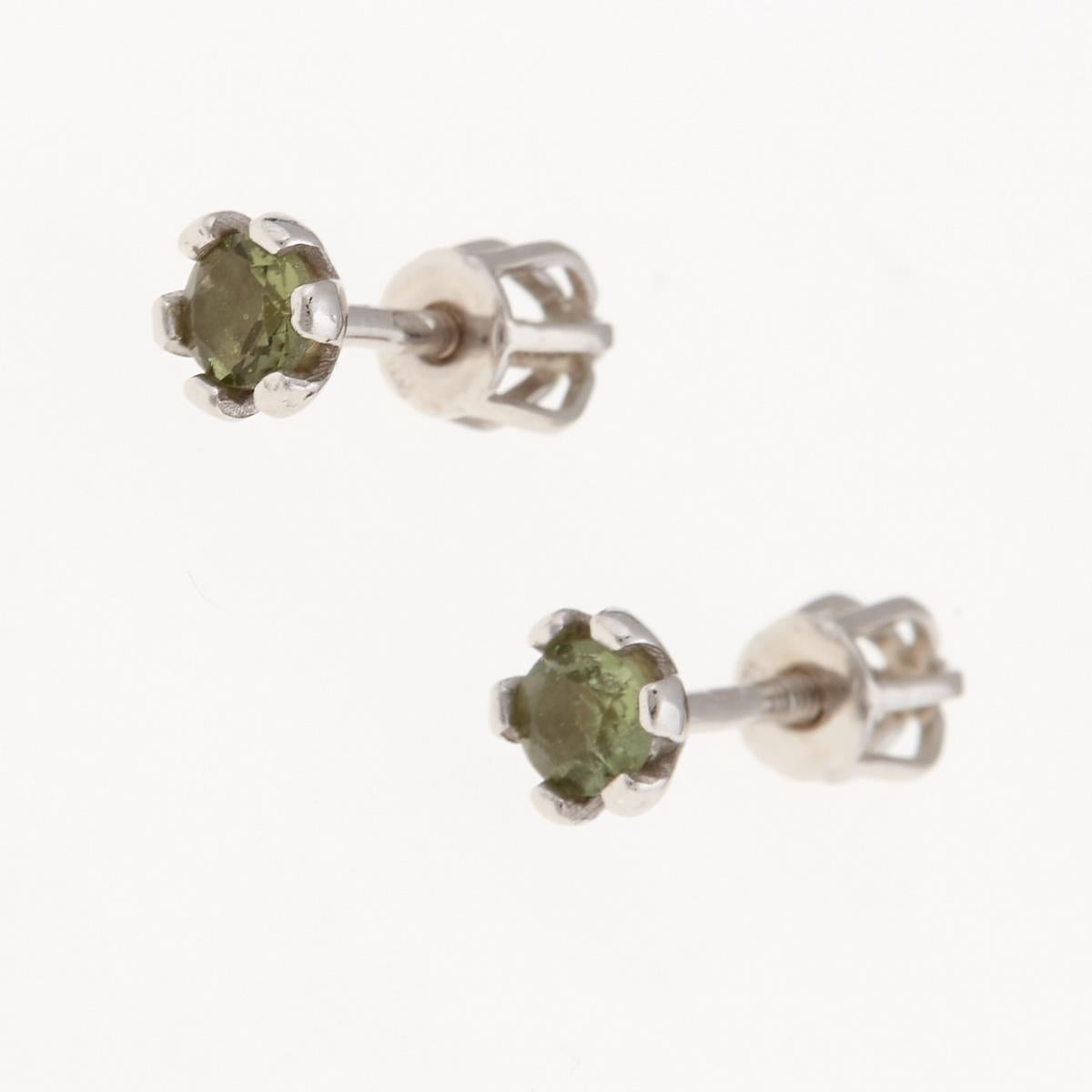 Silver earrings with moldavites 2080-3