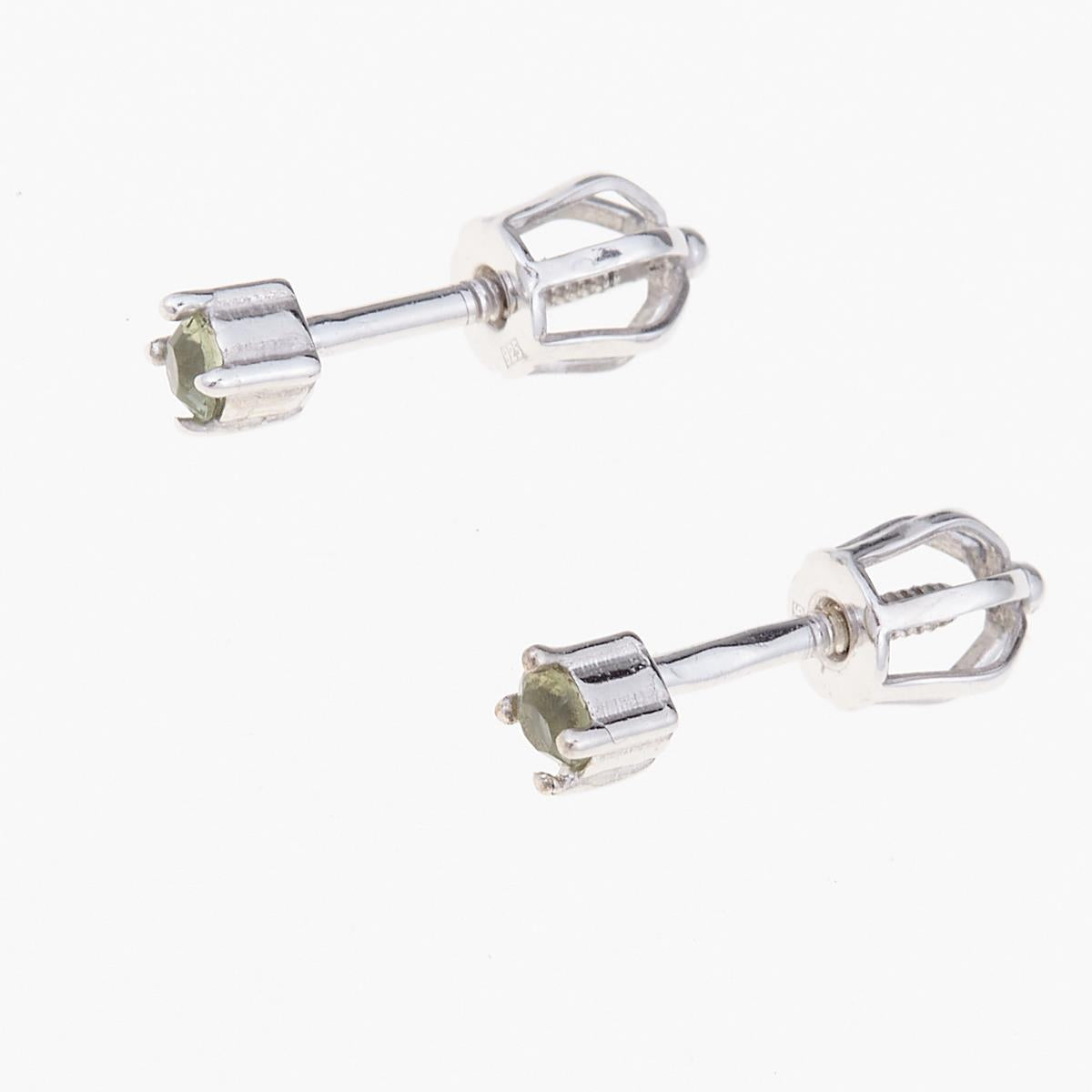 Silver earrings with moldavites 2082-3