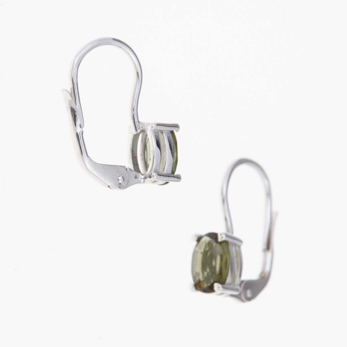 Silver earrings with moldavites 2086-4