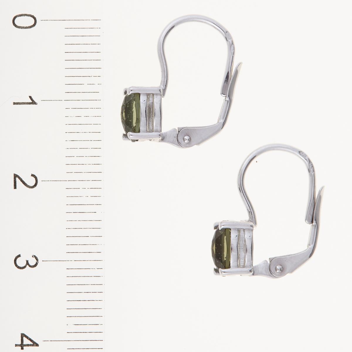 Silver earrings with moldavites 2086-4