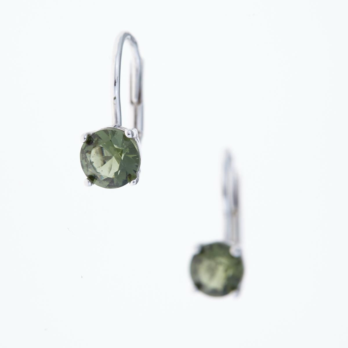Silver earrings with moldavites 2137-4