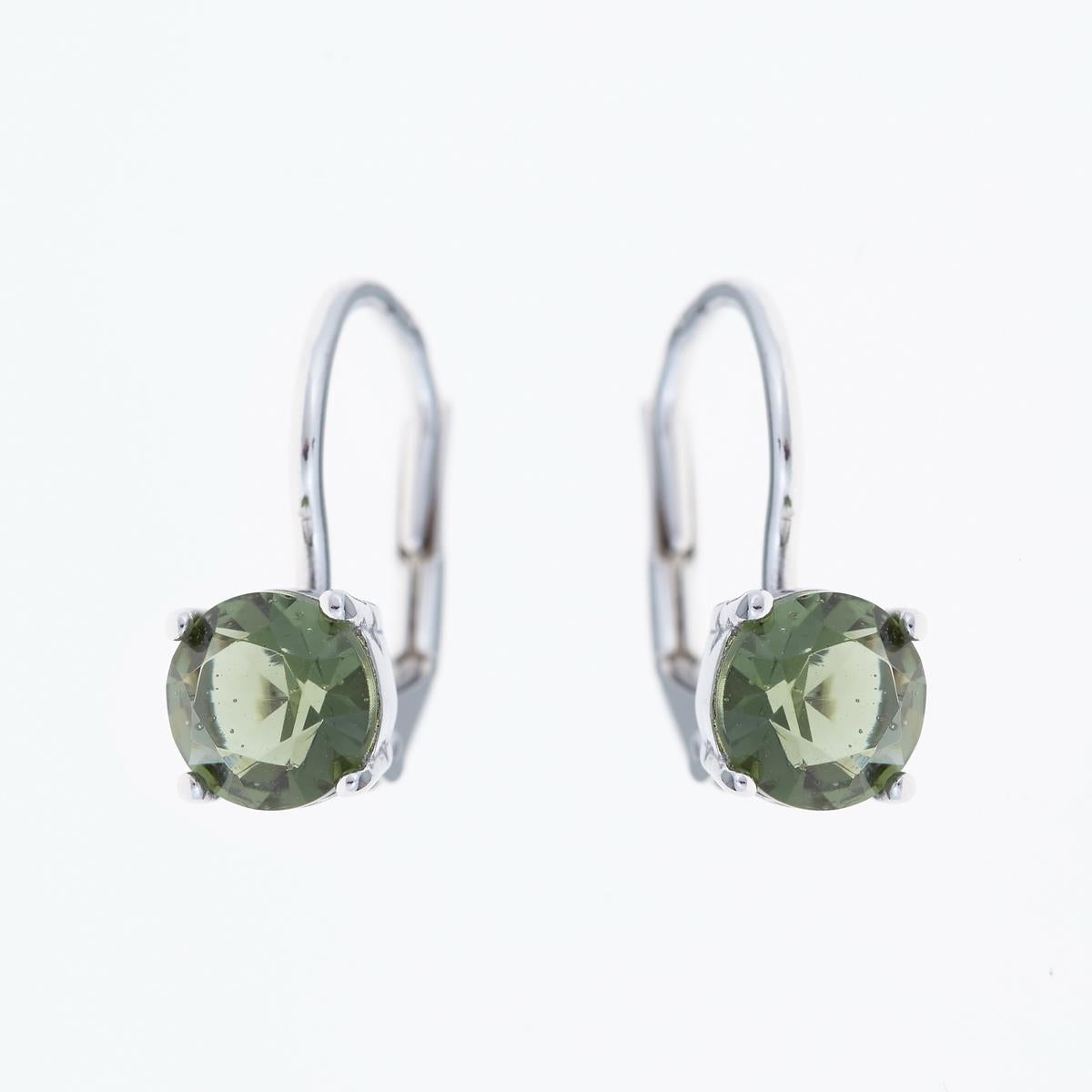 Silver earrings with moldavites 2137-4