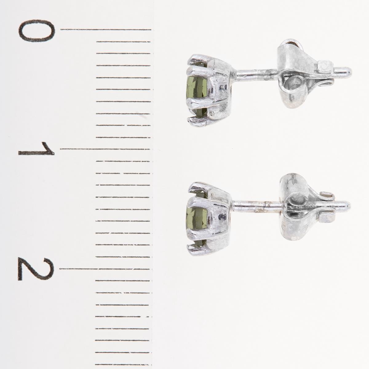 Silver earrings with moldavites 2138-2