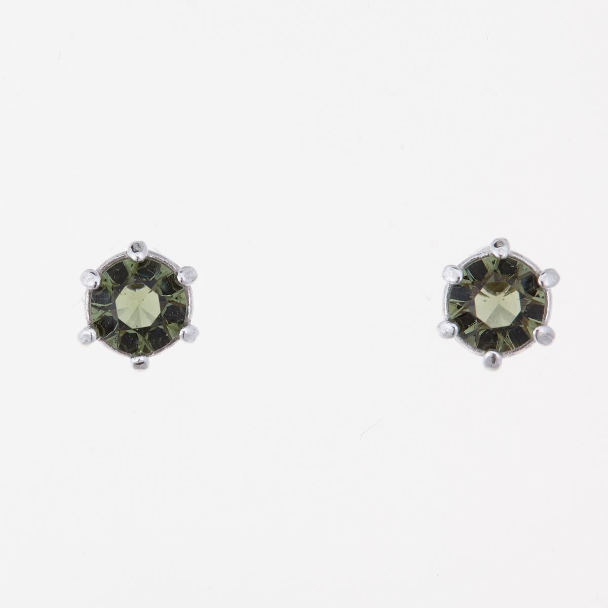 Silver earrings with moldavites 2138-2