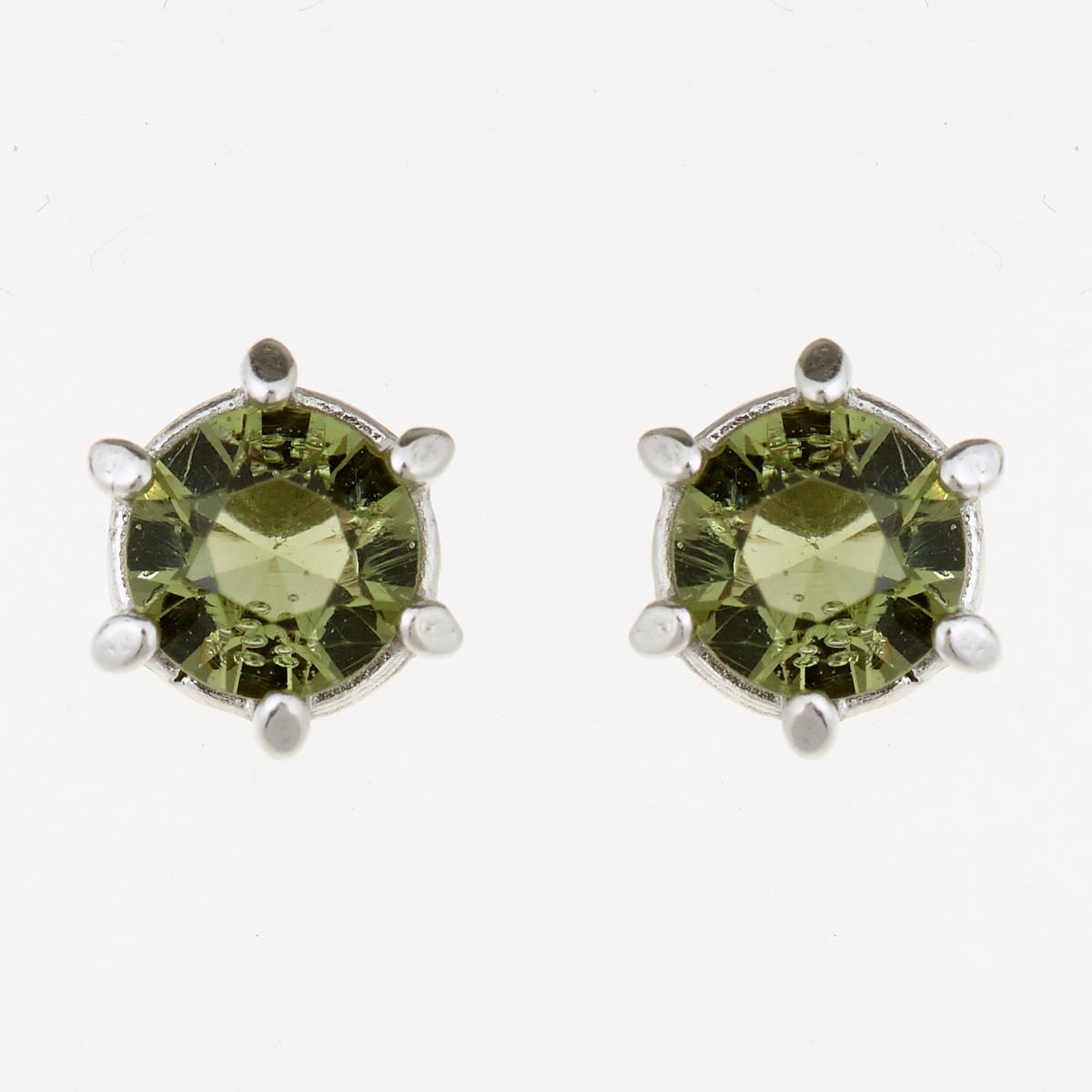 Silver earrings with moldavites 2138-3