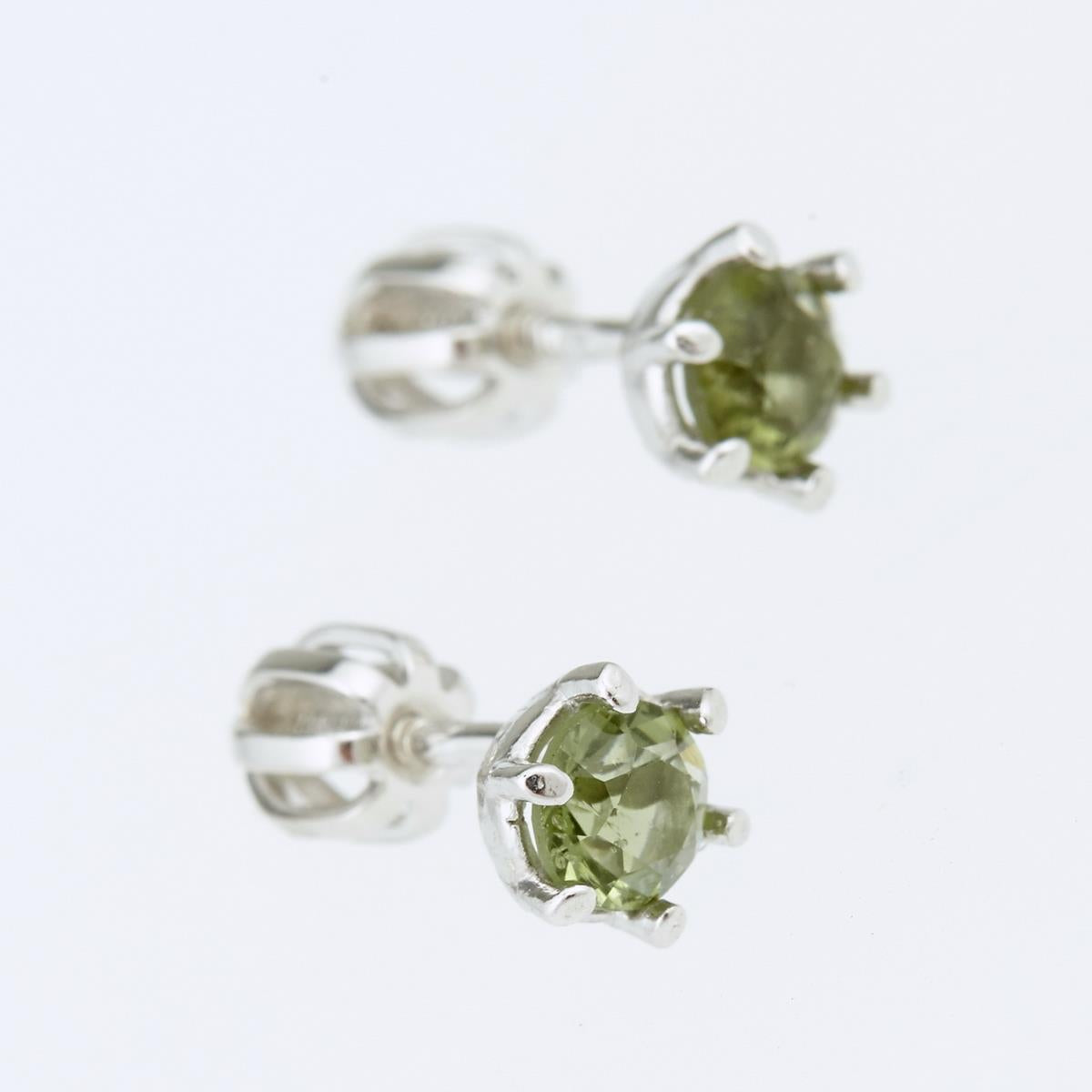 Silver earrings with moldavites 2138-3