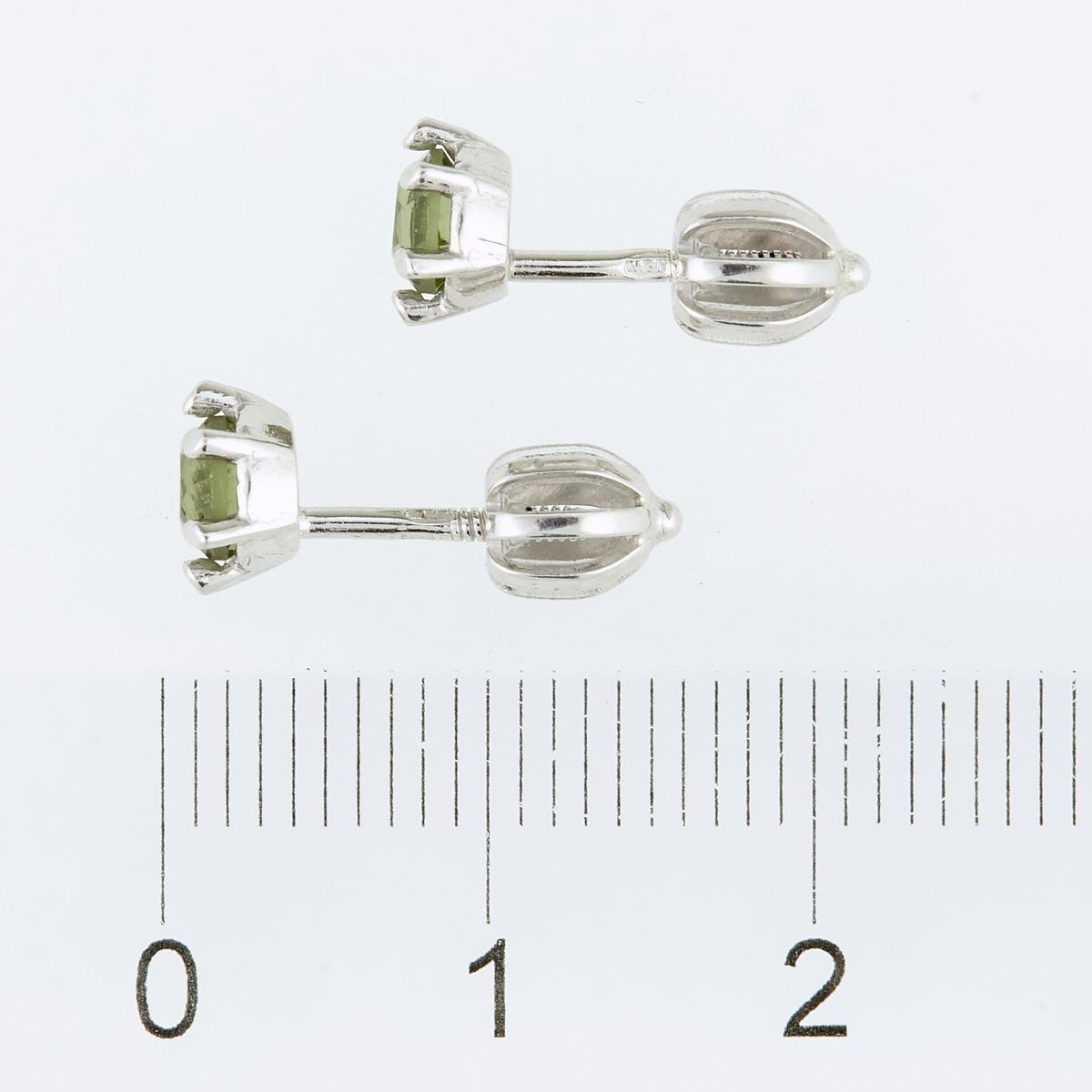 Silver earrings with moldavites 2138-3