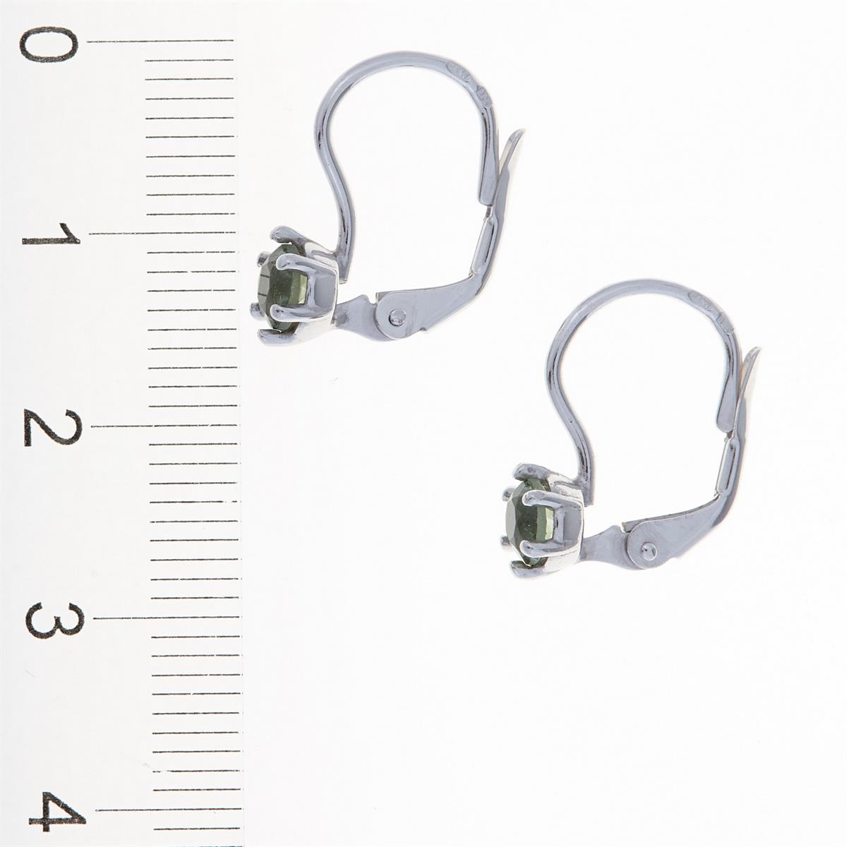 Silver earrings with moldavites 2138-4