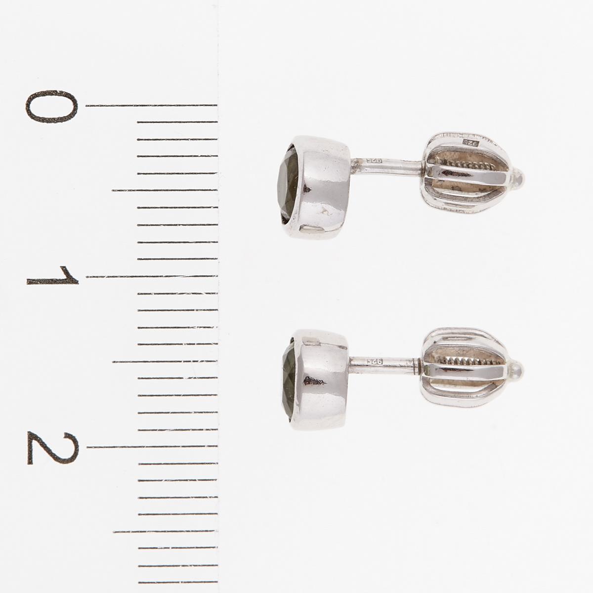 Silver earrings with moldavites 2139-3