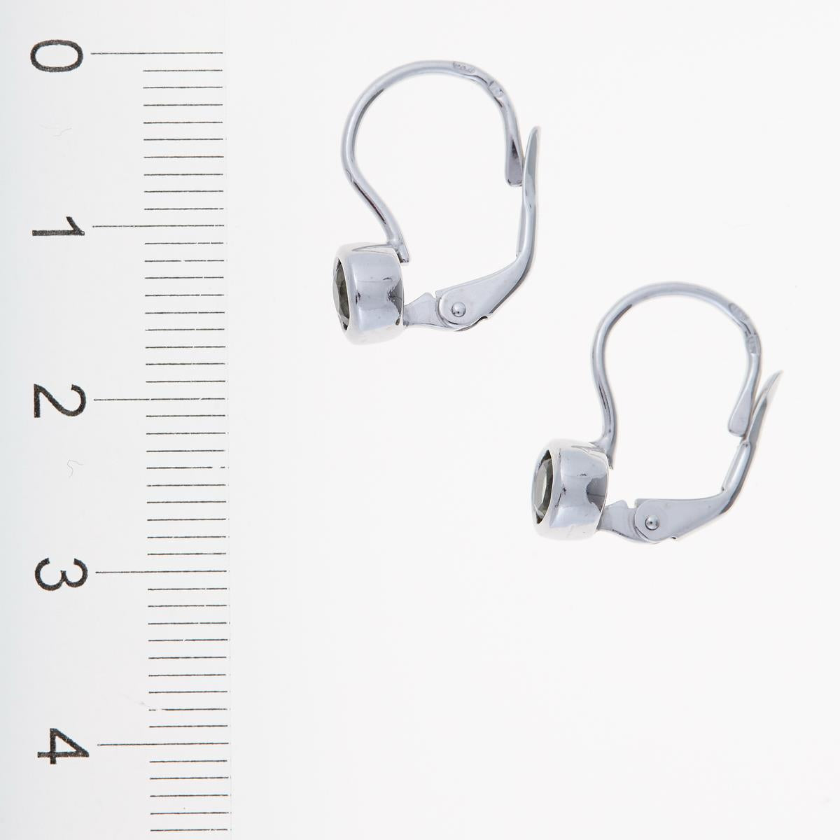 Silver earrings with moldavites 2139-4