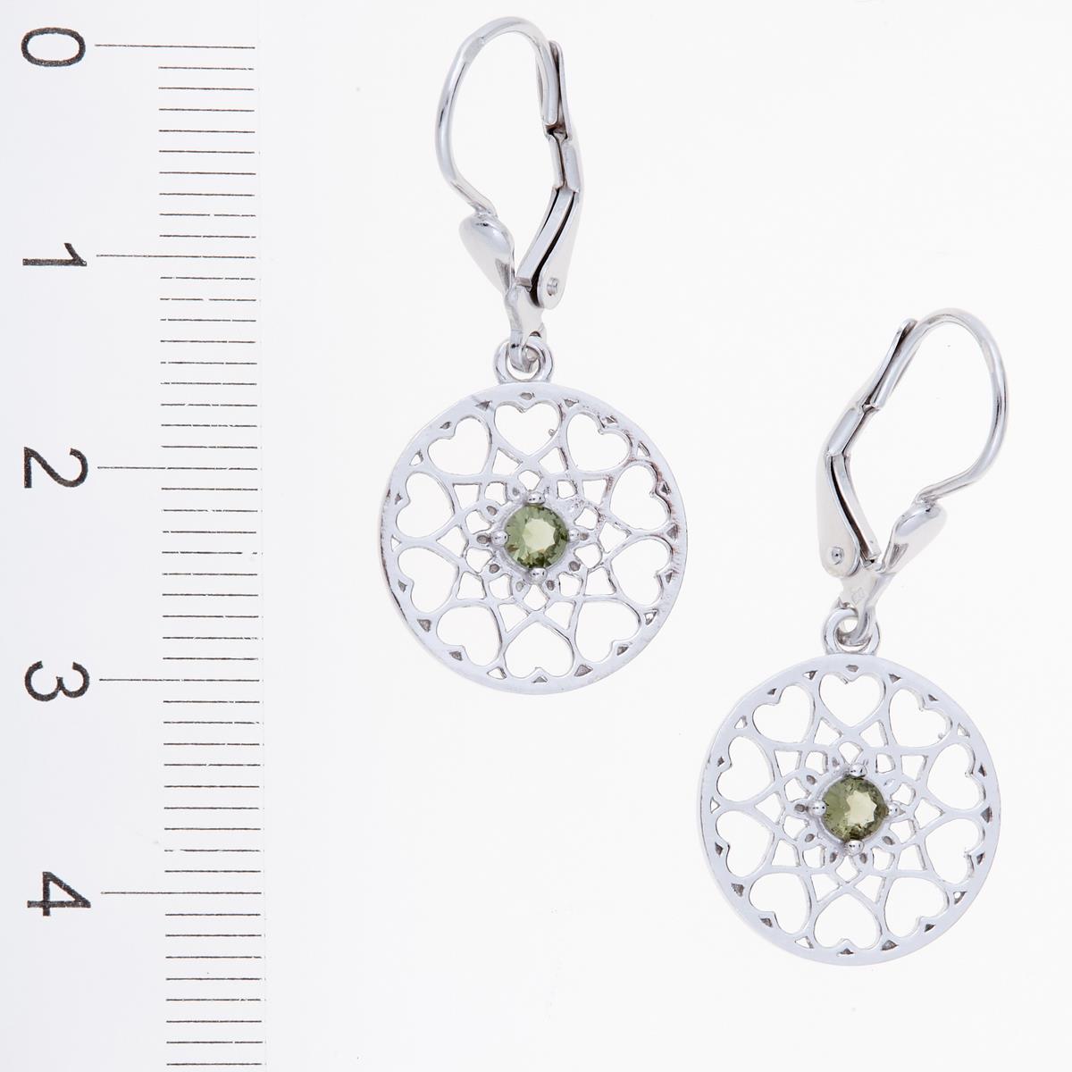 Silver earrings with moldavites 2182
