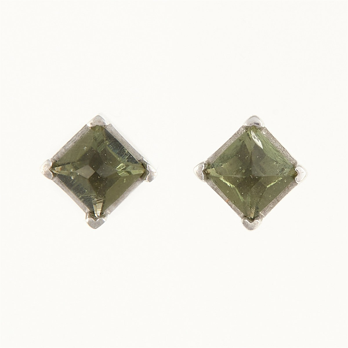 Silver earrings with moldavites 2195-2
