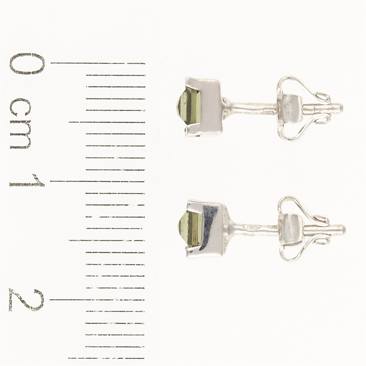 Silver earrings with moldavites 2195-2