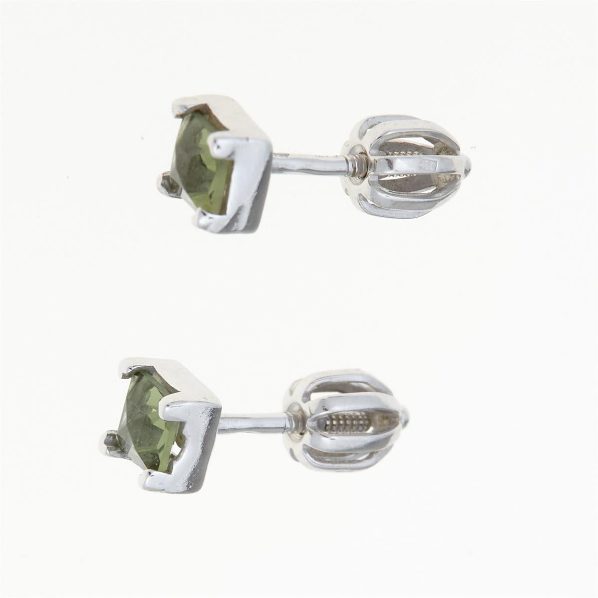 Silver earrings with moldavites 2195-3