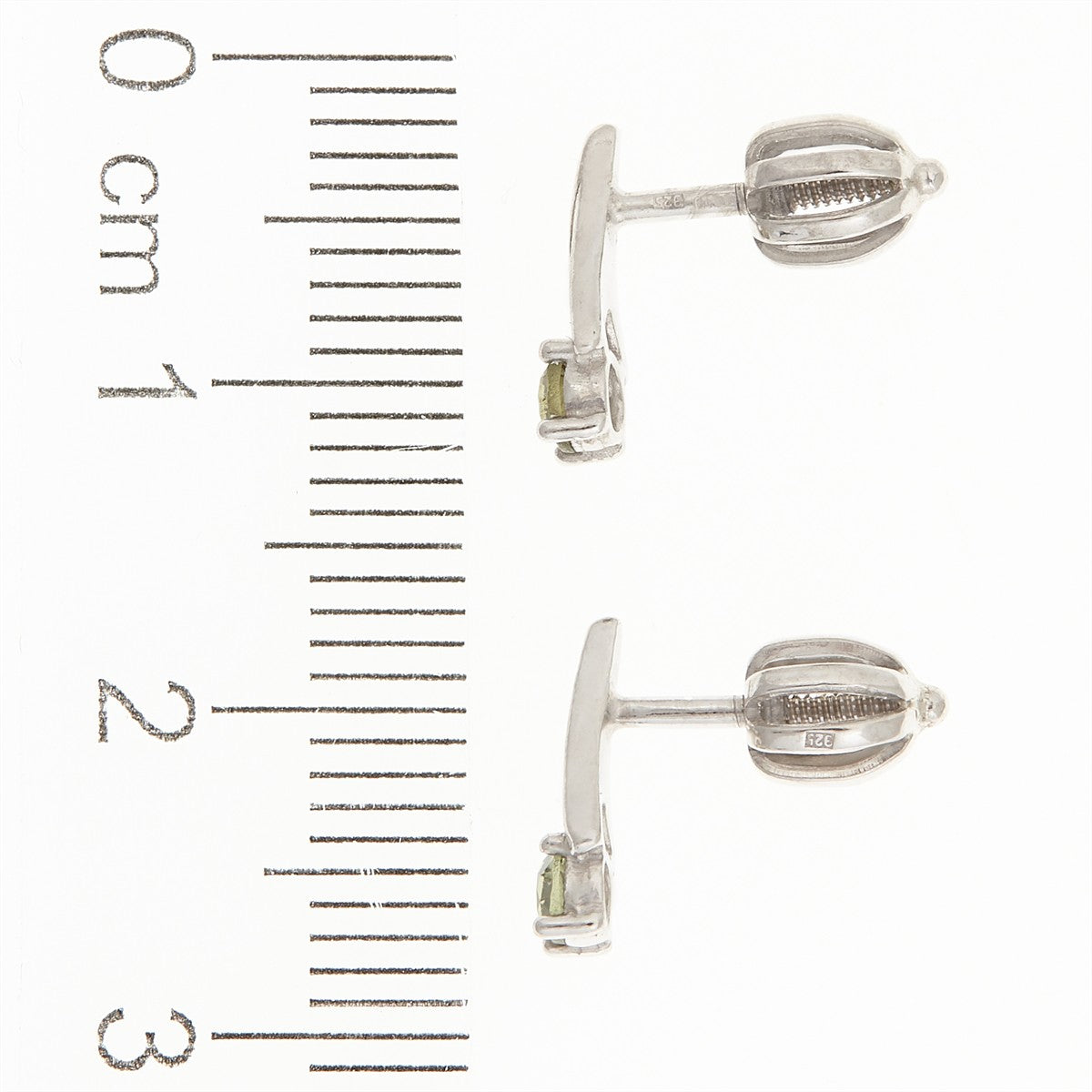 Silver earrings with moldavites 2214-3