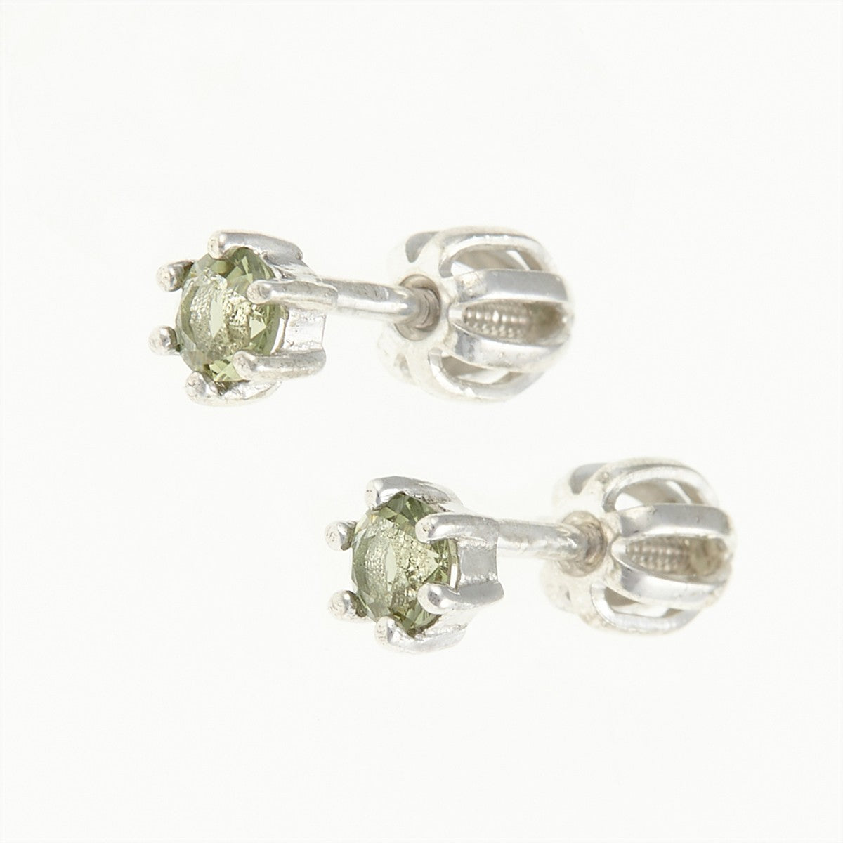 Silver earrings with moldavites 2234-2