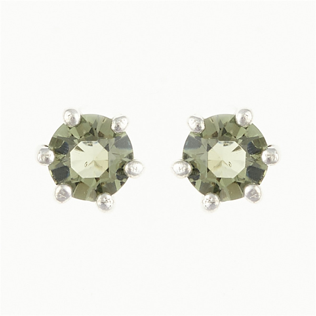 Silver earrings with moldavites 2234-2