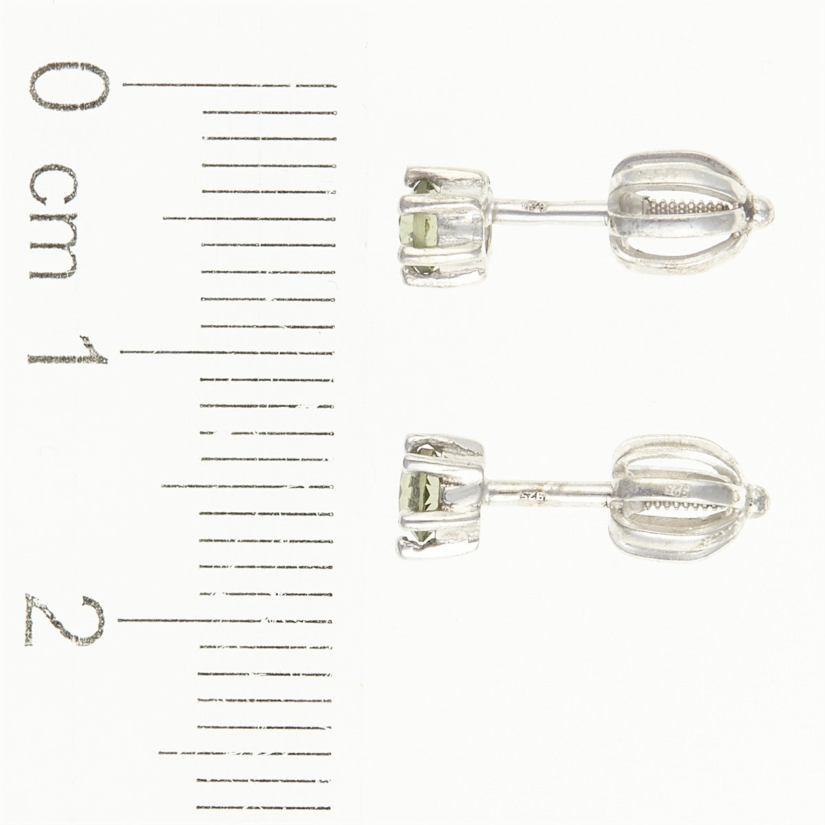 Silver earrings with moldavites 2234-2