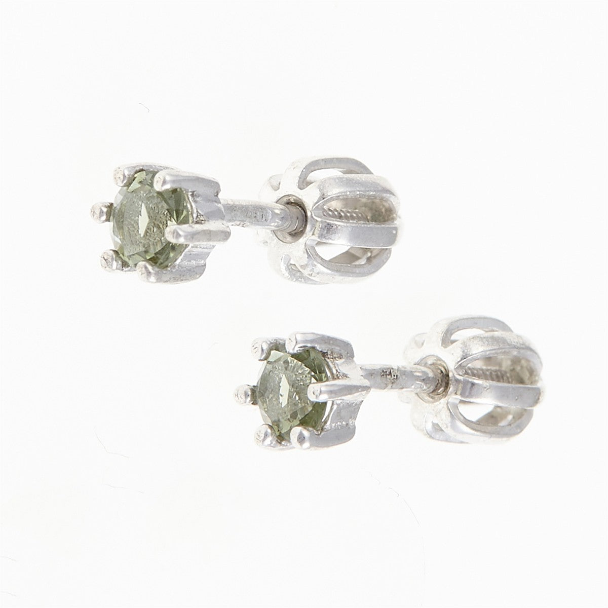 Silver earrings with moldavites 2138-3