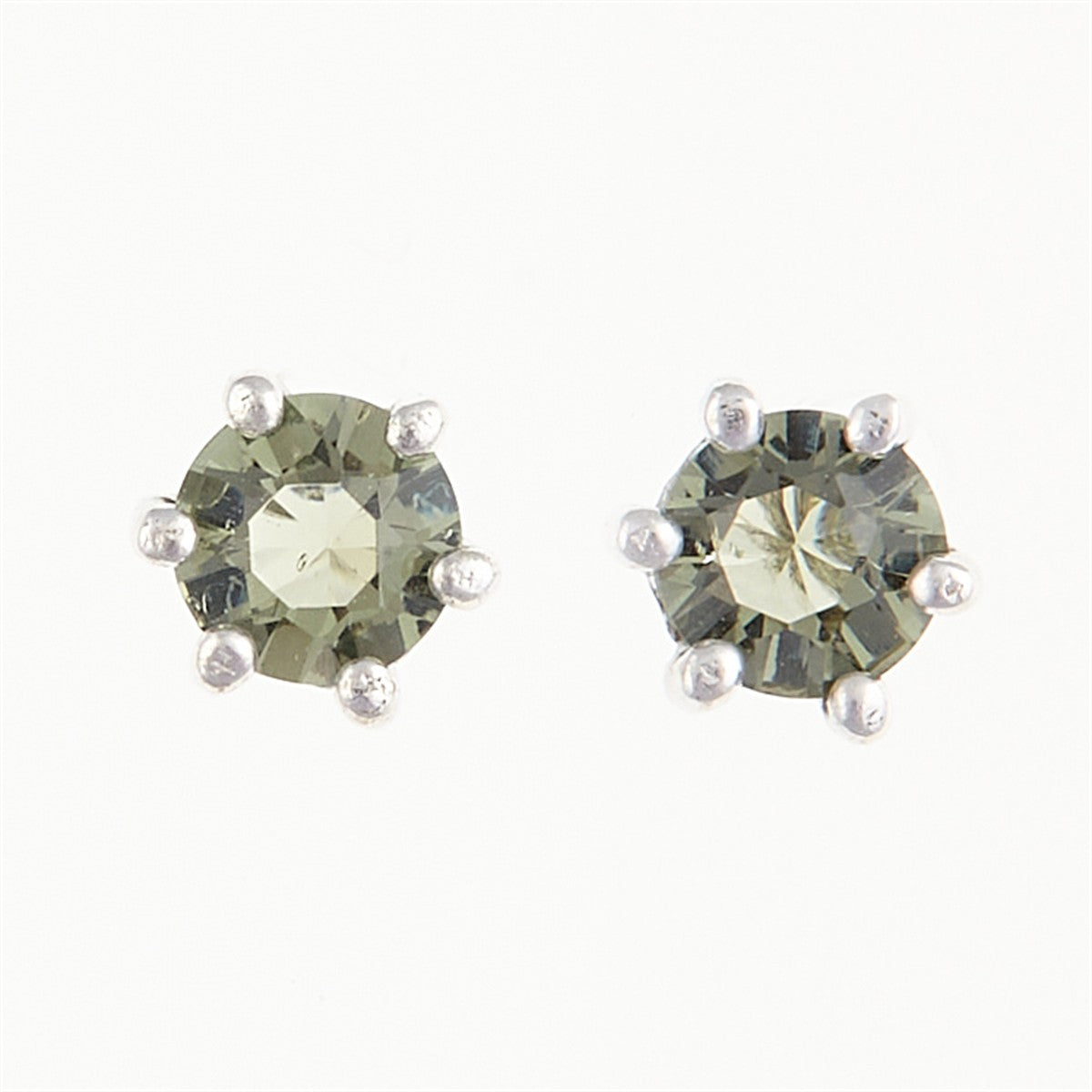 Silver earrings with moldavites 2138-3