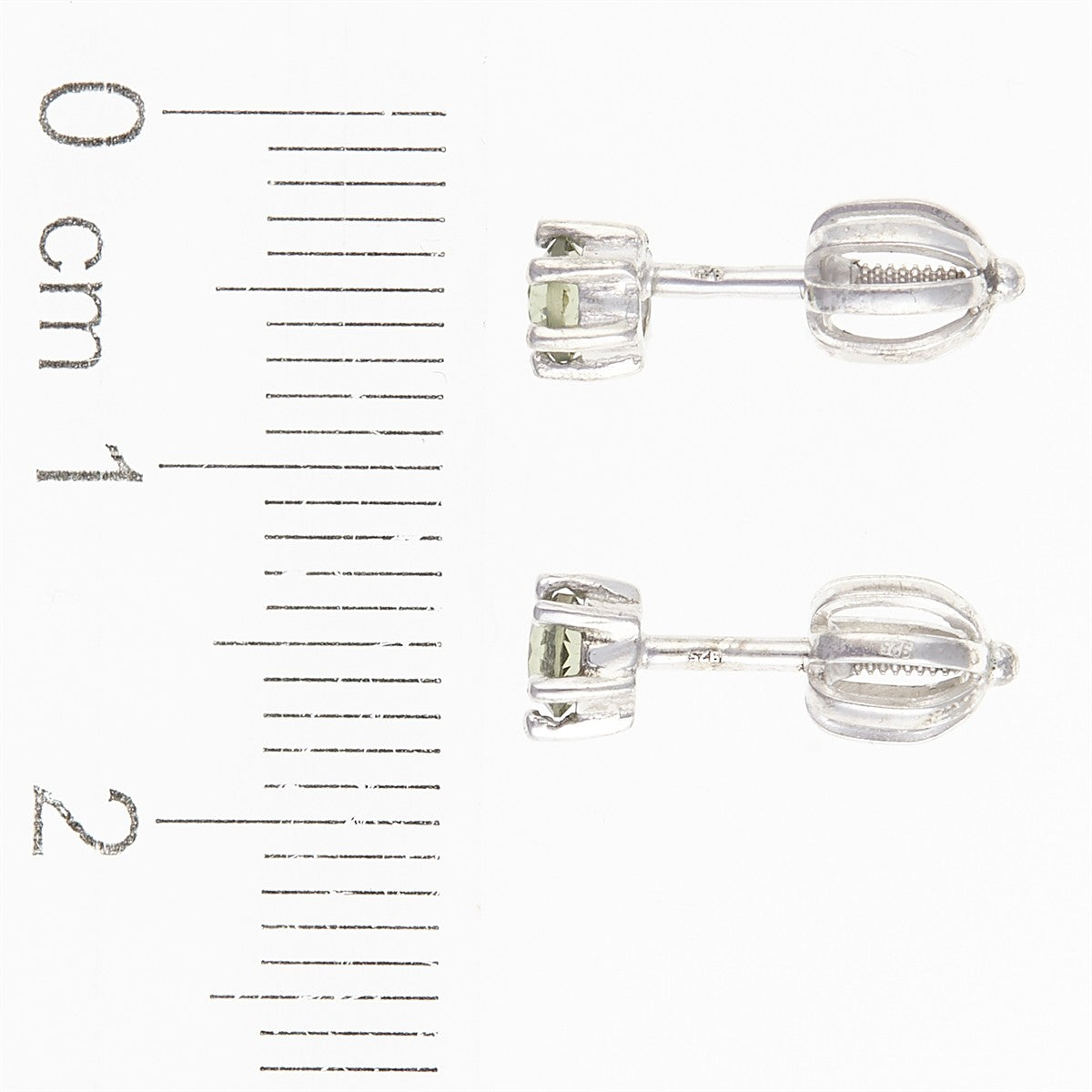 Silver earrings with moldavites 2138-3