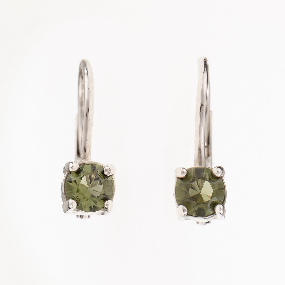 Silver earrings with moldavites 2240-4