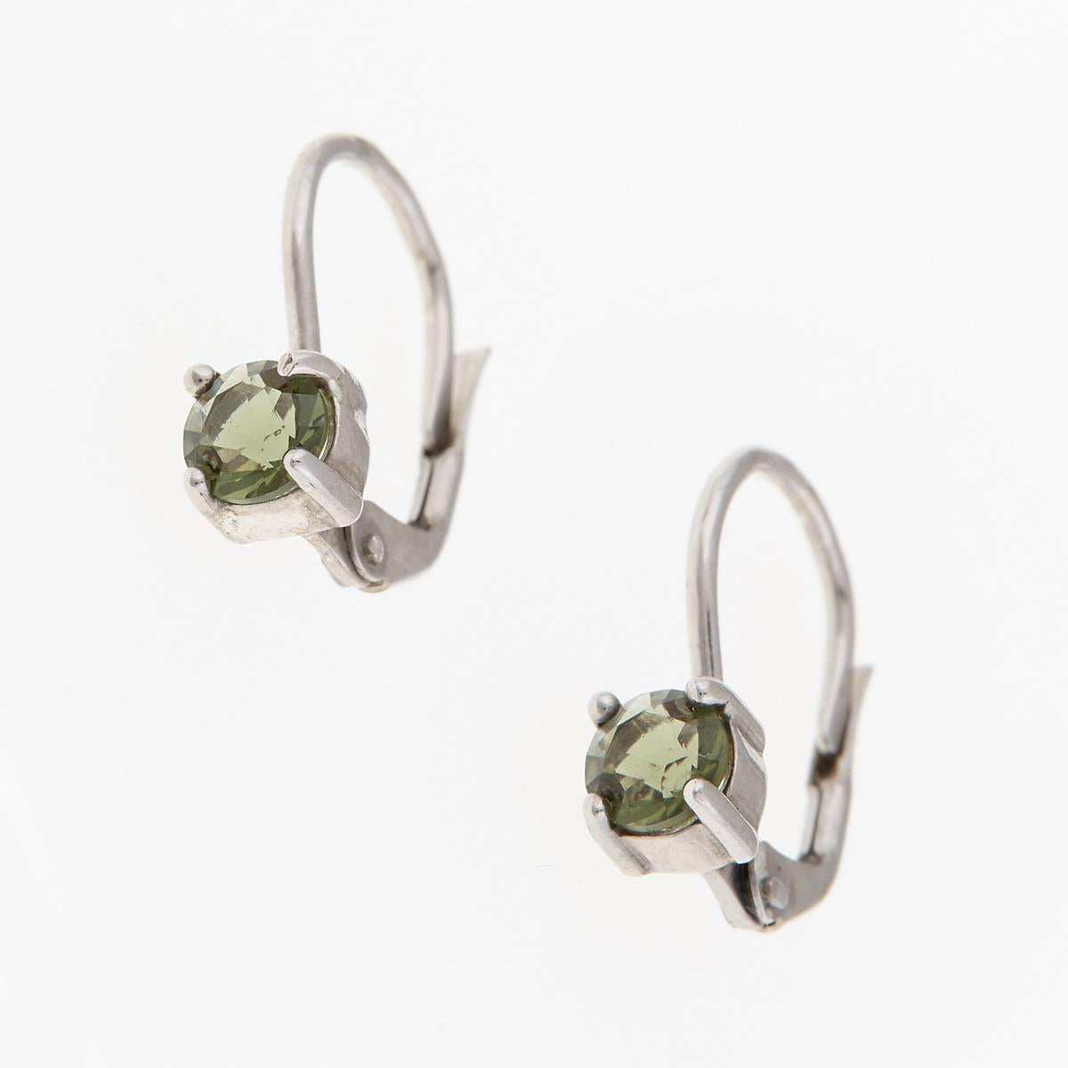 Silver earrings with moldavites 2240-4