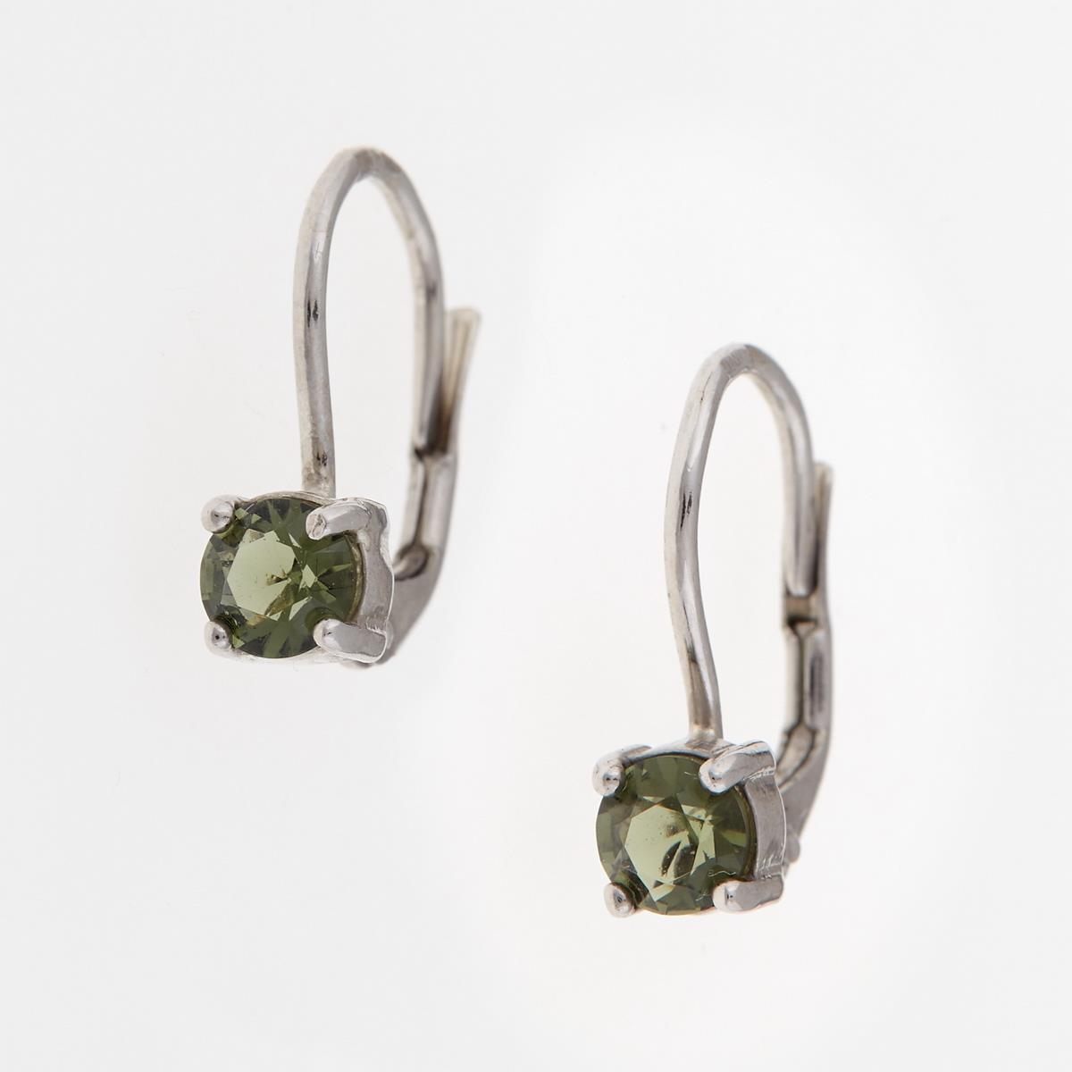 Silver earrings with moldavites 2240-4