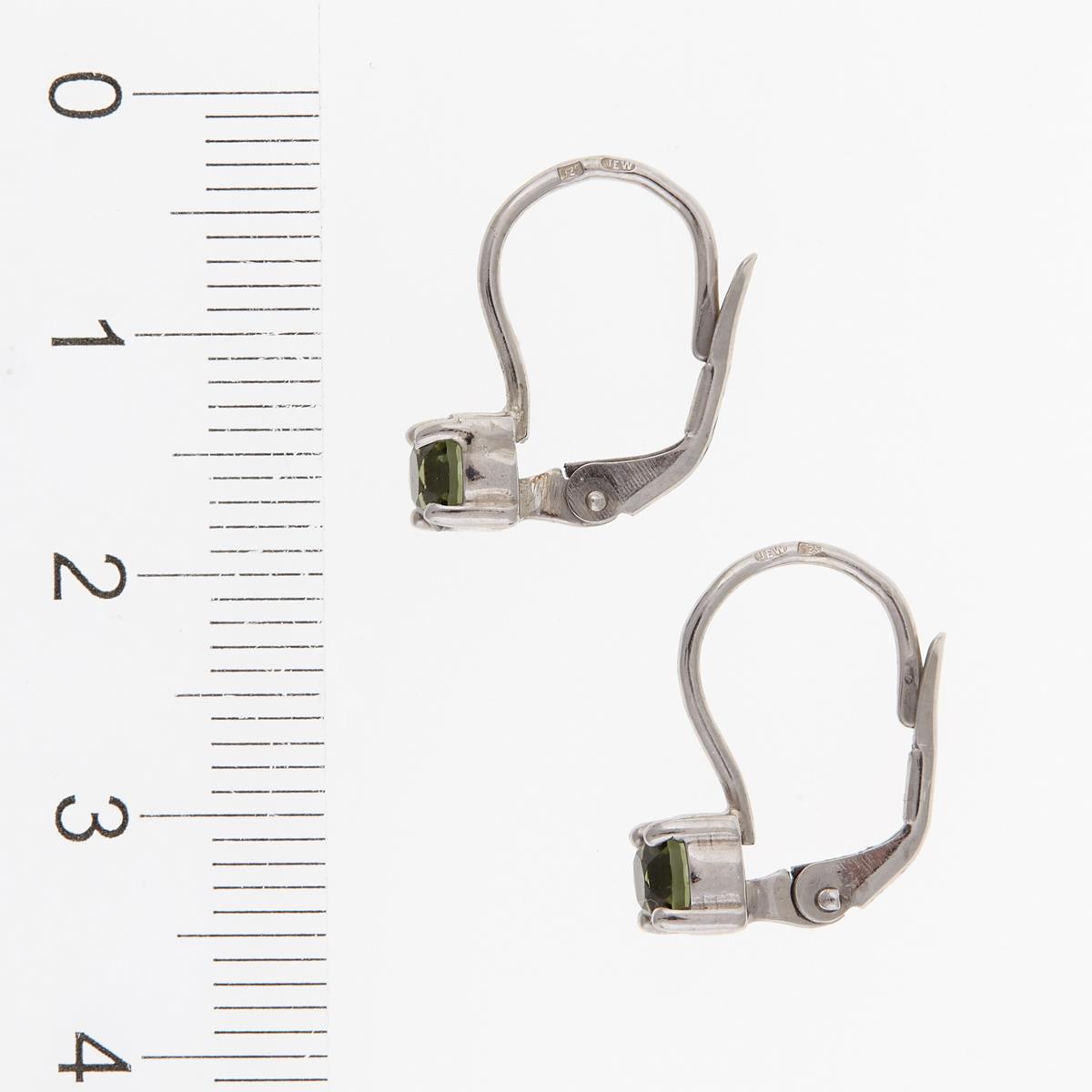 Silver earrings with moldavites 2240-4