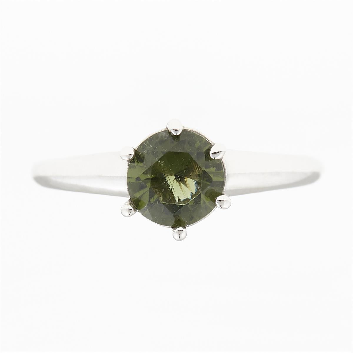 Silver ring with moldavite 3003