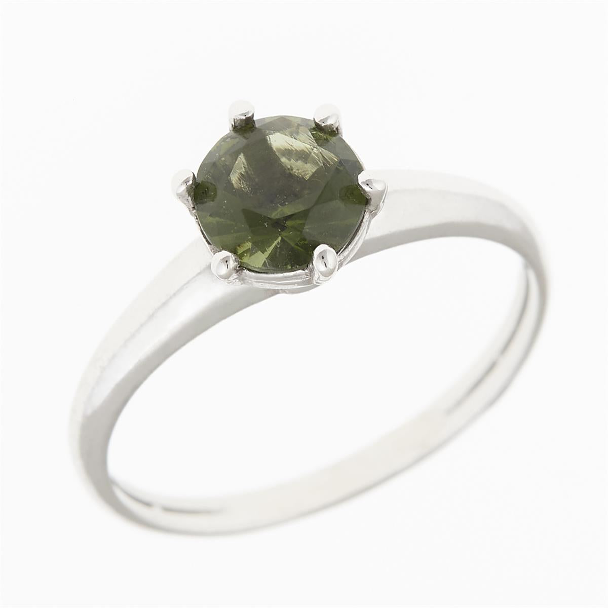 Silver ring with moldavite 3003