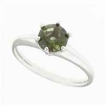 Anello Argento con moldavite 3003