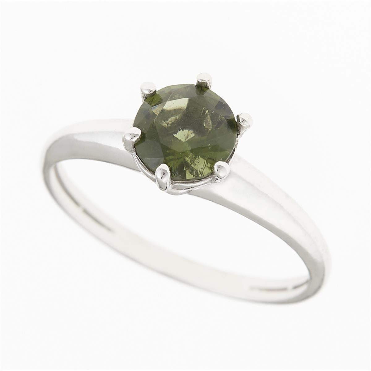 Silver ring with moldavite 3003